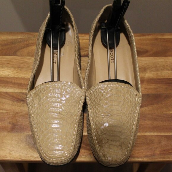 Karen Scott Cream Snake Skin Style Driving Loafers - Sz 8.5M - Picture 1 of 4